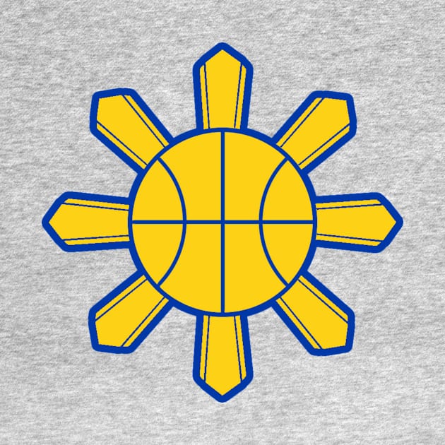 Philippine Basketball Sun (Blue Outline) by wijangco12